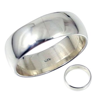 Anello Uomo Donna in argento 925 Fede Fascia larga 8 mm - CLASSIC Elegant aa