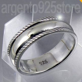 Anello Uomo Donna argento 925 Fede Fascia 8 mm - GHIERA MOBILE Anti-Stress ag