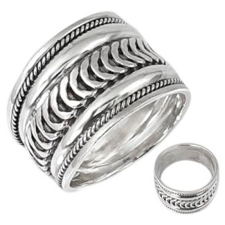 Anello Donna Fascia Larga Lavorata 16 mm in argento 925  ORIENT ai