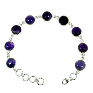BRACCIALETTO regolabile con AMETISTA e Argento 925 af