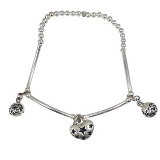 Bracciale donna in Argento 925 con charms cuore ad