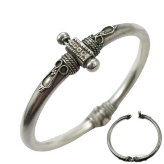 Bracciale Donna rigido con Simboli OM Argento Etnico aa