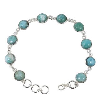 Bracciale regolabile con pietre di Larimar e Argento 925 aa