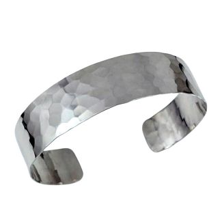 Bracciale Donna rigido a Fascia Martellata Argento 925 ac