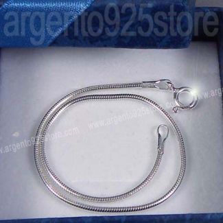 Bracciale Uomo Donna Argento 925 - dm 1,3 mm SLIM SNAKE ad