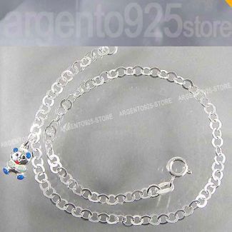 CAVIGLIERA regolabile ORSACCHIOTTO Argento 925 ad