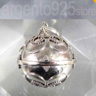 CIONDOLO Etnico SONAGLIO CHIAMA ANGELI dm 16 mm Argento 925 do