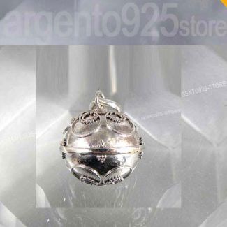 CIONDOLO Etnico SONAGLIO CHIAMA ANGELI dm 12 mm Argento 925 dp