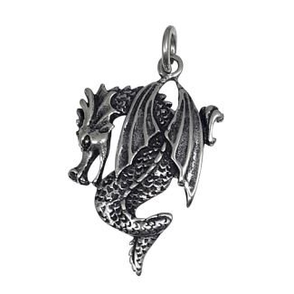 CIONDOLO DRAGO DRAGONE intarsiato Argento 925 ae