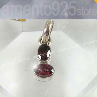 CIONDOLO con doppio GRANATO argento 925 ae