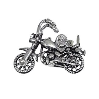 Ciondolo Moto Bike con ruote mobili intarsiato Argento 925 ae