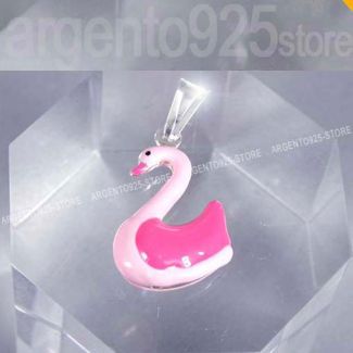 CIONDOLO CIGNO ROSA argento 925 av