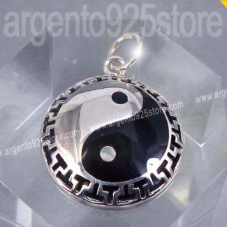 Ciondolo TAO YIN YANG dm 24 mm Argento 925 - VINTAGE Style Traforato ah