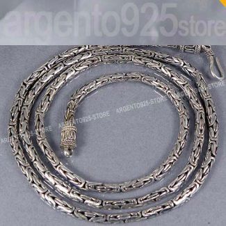 COLLANA UOMO DONNA SNAKE Bali 72 cm EXTRA LONG dm 3,5 mm Argento 925 ae