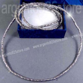 Collana donna Extra Long 74 cm Argento 925 - dm 2,5 mm ETNIK intarsiata ab