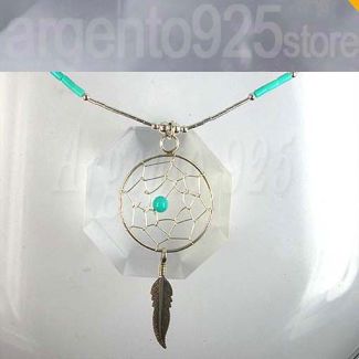 Collana Girocollo INDIANI D'AMERICA Argento 925 Turchese - Cattura Sogni ag