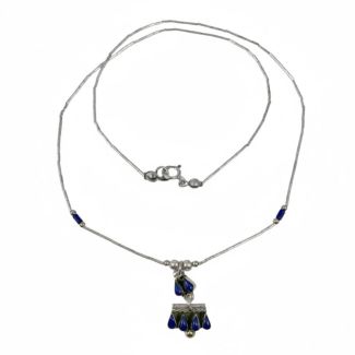 Collana Girocollo in Argento 925 con Lapislazzuli - Indiani D'America Cimiero ay