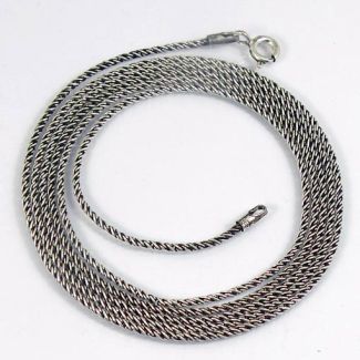 COLLANA LUNGA 75 cm EXTRA LONG dm 1,2 mm intrecciata BRUNITA  Argento 925 ac