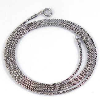 COLLANA LUNGA 70 cm EXTRA LONG dm 1,2 mm intrecciata BRUNITA  Argento 925 ad