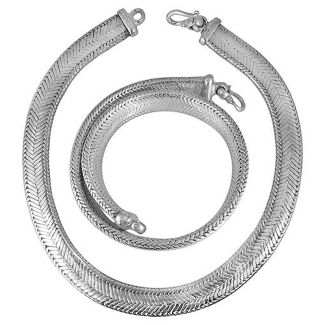 Collana Girocollo Uomo in Argento 925 SNAKE mod. piatto 14 mm EXTRA STRONG  bc