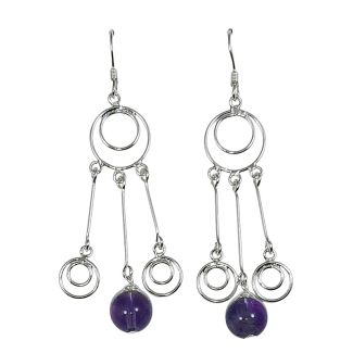 Orecchini Donna pendenti in Argento 925 con Ametista bt
