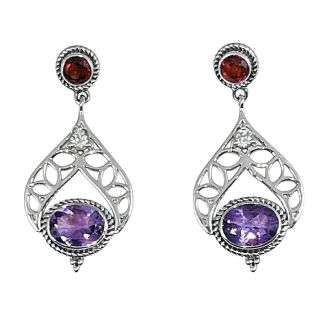 Orecchini Donna pendenti in Argento 925 con Ametista bv