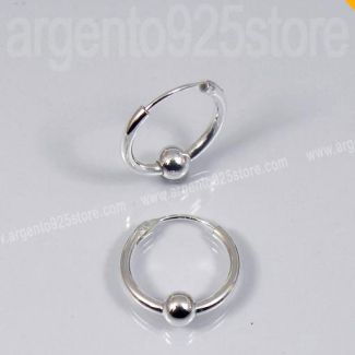 Orecchini Unisex cerchio Uomo Donna 10 mm Argento 925 -  Saturn Classic am