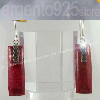 Orecchini Pendenti MADREPORA e Argento 925 ah