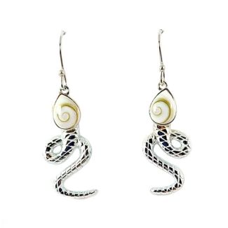 Orecchini Shiva Occhio di Santa Lucia in Argento 925 Serpente Snake aa