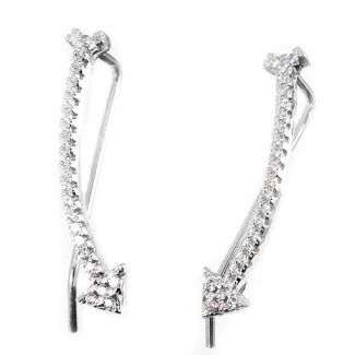 Orecchini Donna Argento 925 Brillantino Diamante Freccia PUNTO LUCE ad